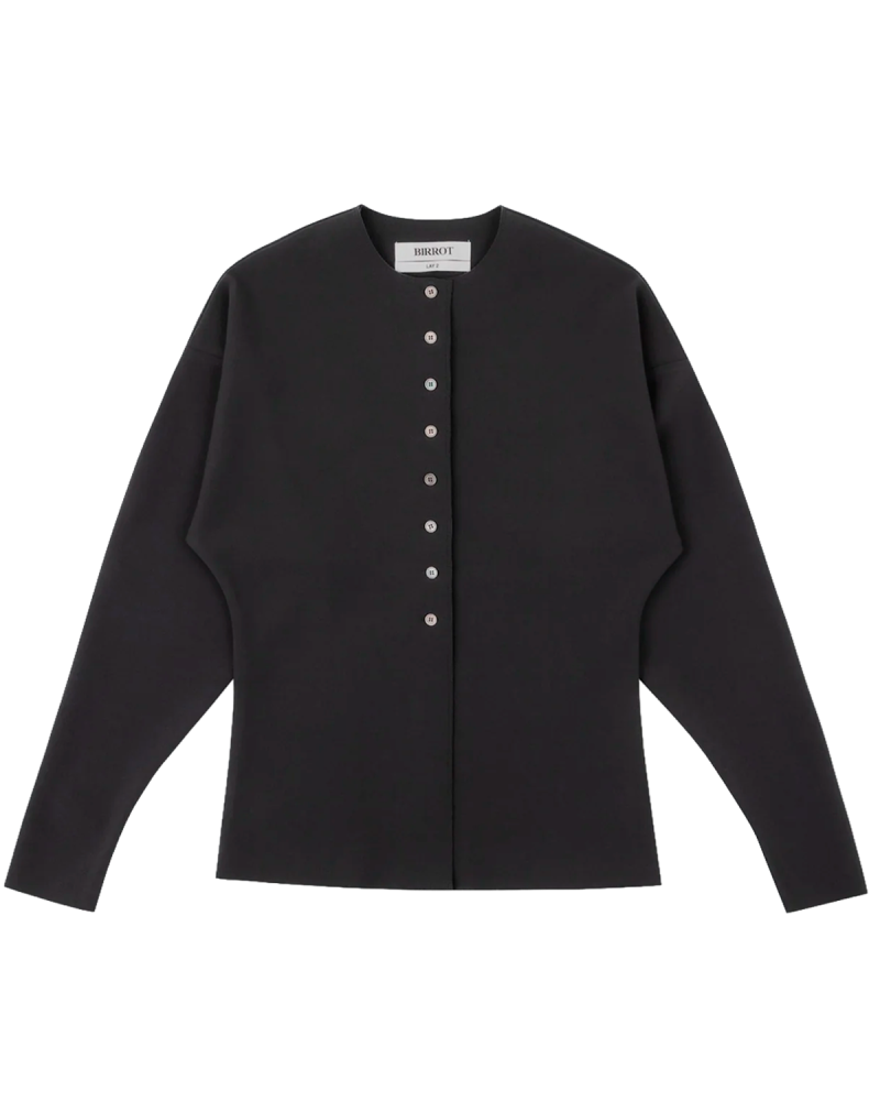 Birrot Lay2 Roundneck Cardigan - Anthracite
