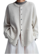 BIRROT Merino Cardigan - Snow