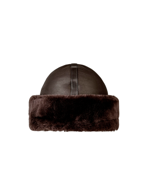 BENEDIKTE UTZON Sherling Hat - Dark Brown