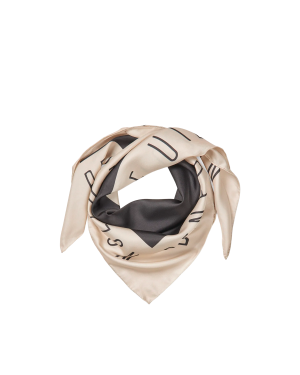 BENEDIKTE UTZON Silk Scarf 88x88 BU - Grey Beige