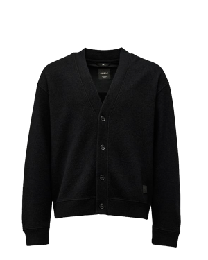 CESAR Seaham Boiled Wool Cardigan - Black