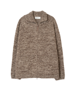 UNIVERSAL WORKS Zip Cardigan - Ecru/Brown