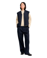 AIAYU Angela Vest Fine Wool - Black Navy