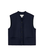AIAYU Angela Vest Fine Wool - Black Navy