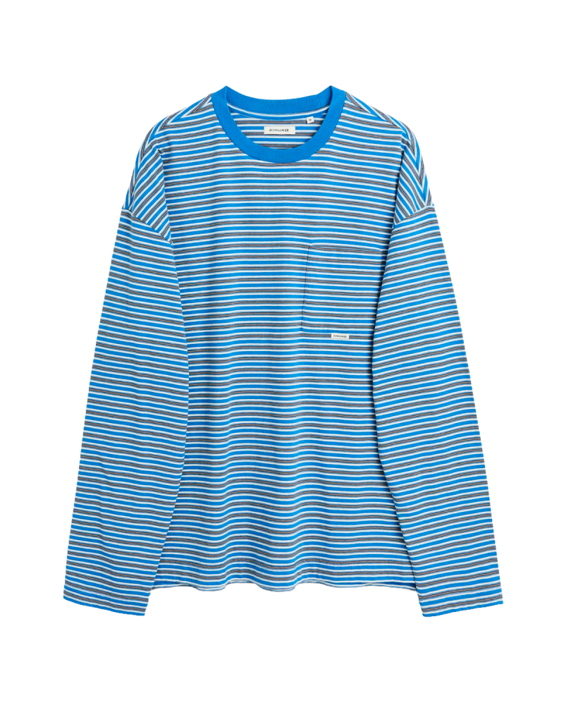 Tegnebræt 1 SUNFLOWER Stripe LS Pocket Tee - Blue