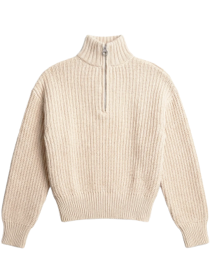 BRAM´S FRUIT Fisherman Quarter Zip Knit - Beige